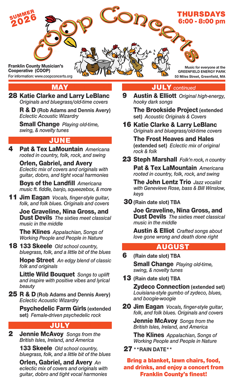 Thursdays Coop Concerts in the Park pdf flyer